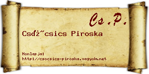 Csócsics Piroska névjegykártya
