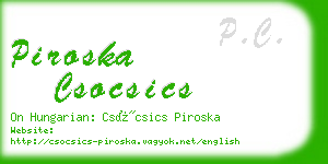 piroska csocsics business card